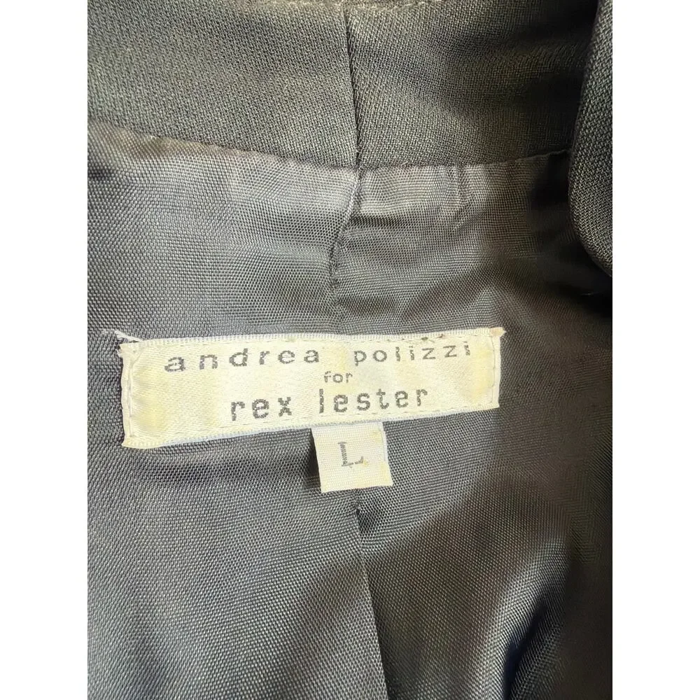 Andrea Polizzi Black Long Sleeve Hook and Eye Closure Short Jacket Blazer L